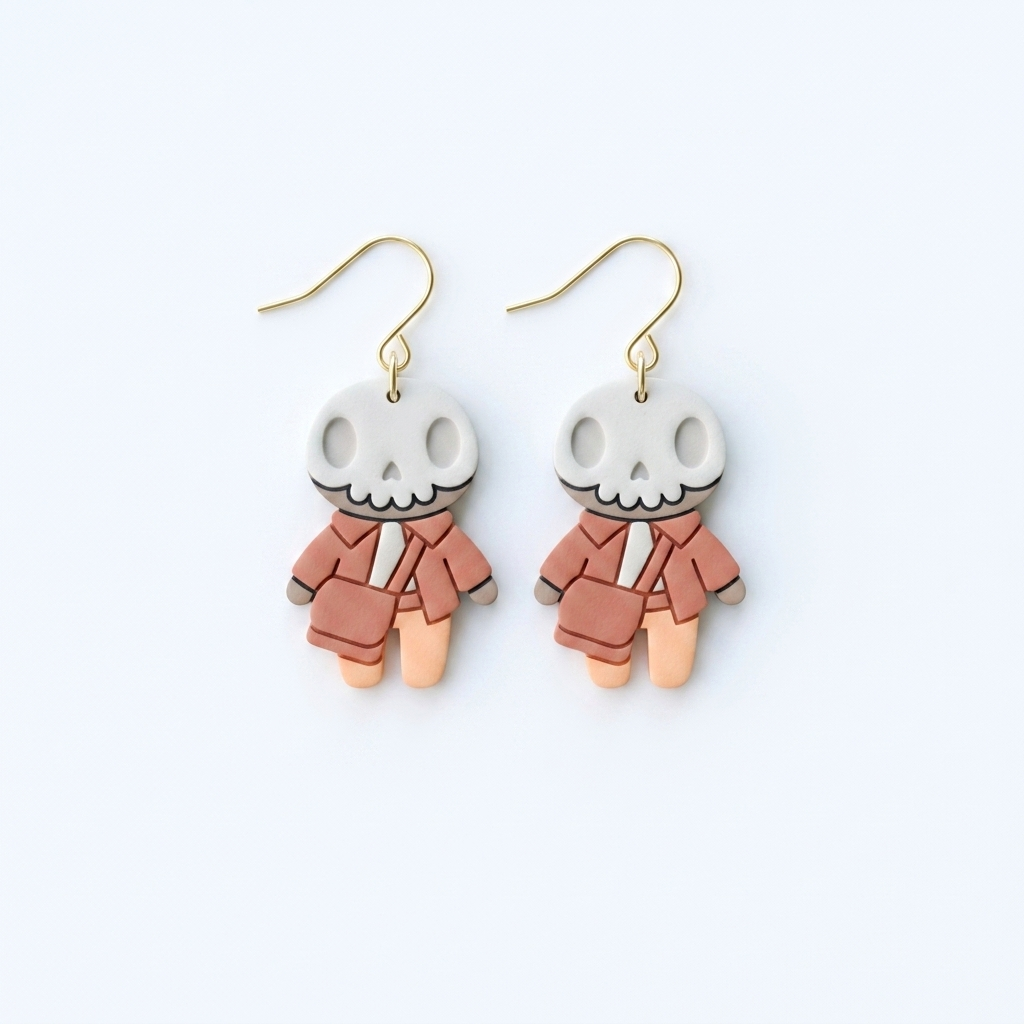Skeleton Character Polymer Clay Cutter | Halloween Earring Tool