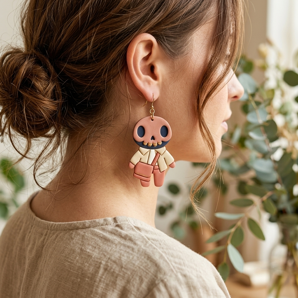 Skeleton Character Polymer Clay Cutter | Halloween Earring Tool