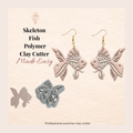 Skeleton Fish Polymer Clay Cutter 25–45mm | Gothic Earring Cutter | IrisCrafts7
