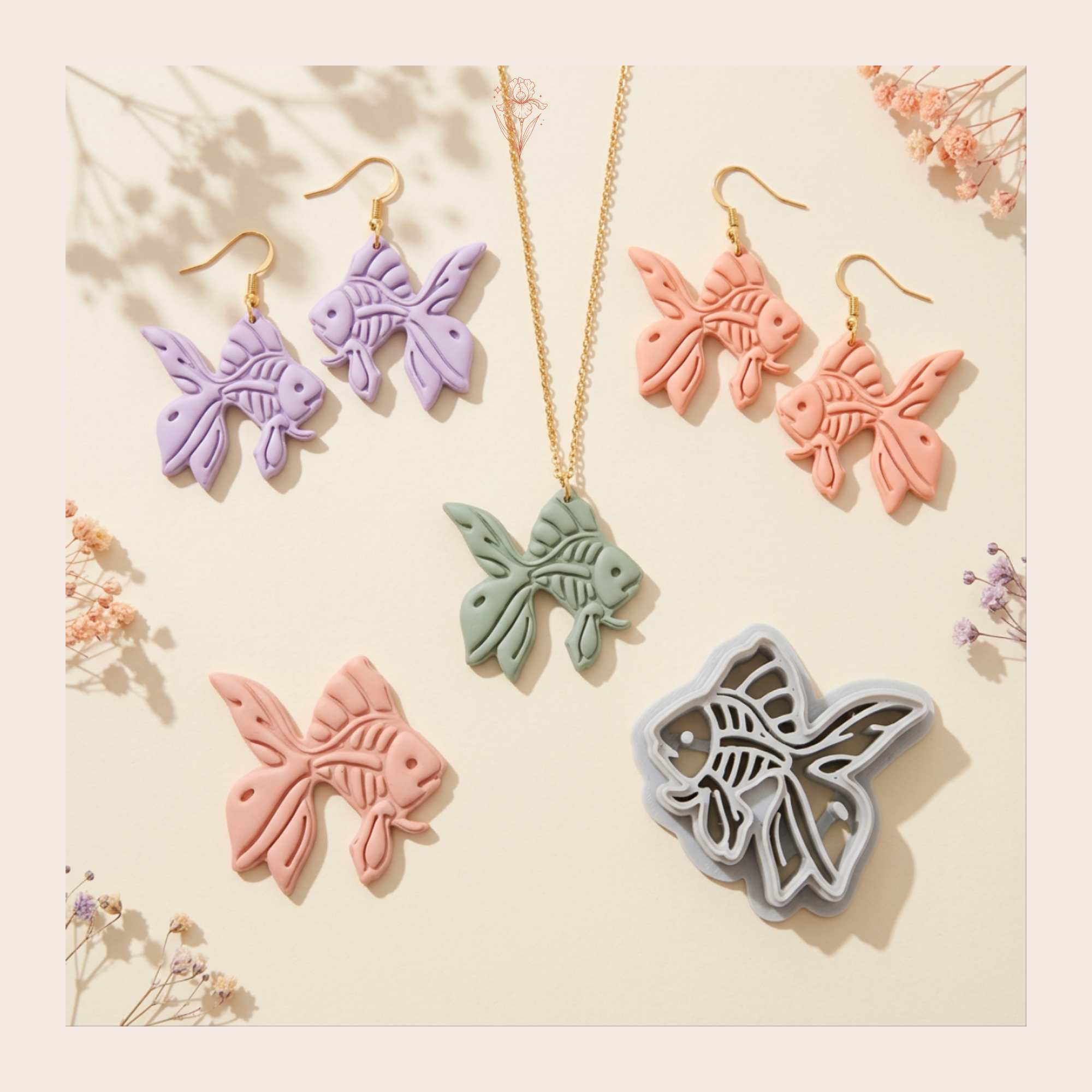Skeleton Fish Polymer Clay Cutter 25–45mm | Gothic Earring Cutter | IrisCrafts7