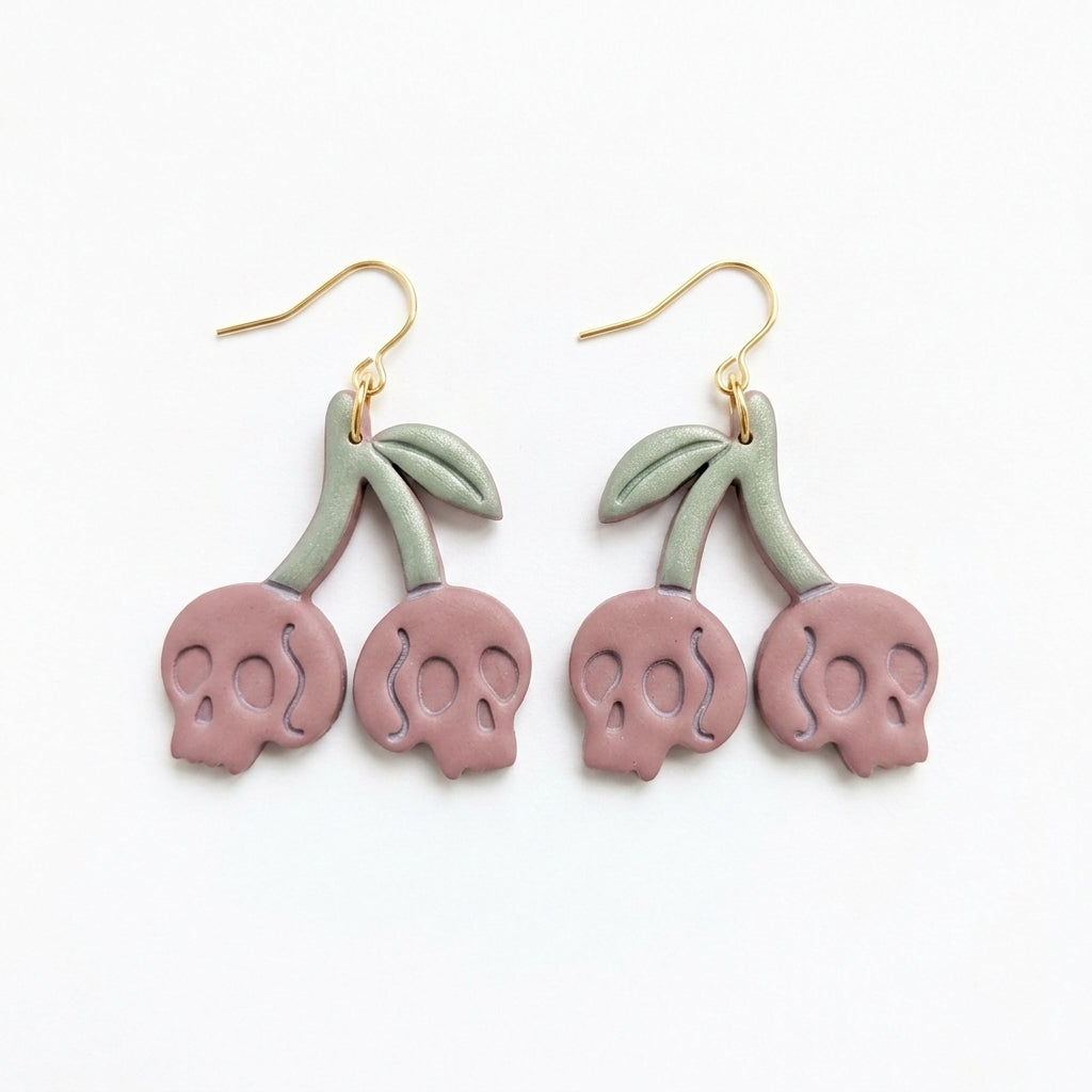 Skulls on a Branch Polymer Clay Cutter | Gothic Halloween Earring Tool