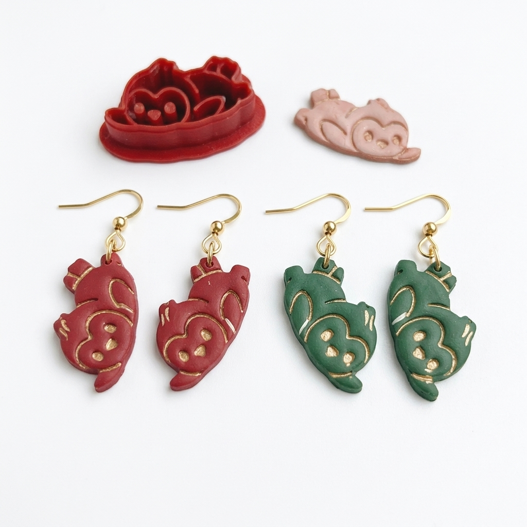 Sliding Penguin Polymer Clay Cutter | Cute Winter Earring Tool