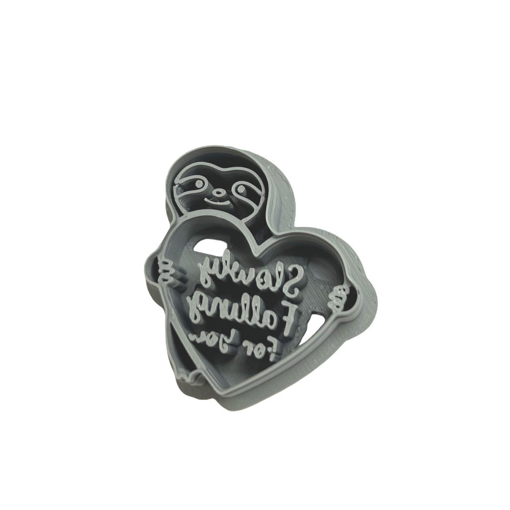 Sloth with Heart Message Polymer Clay Cutter for Earrings