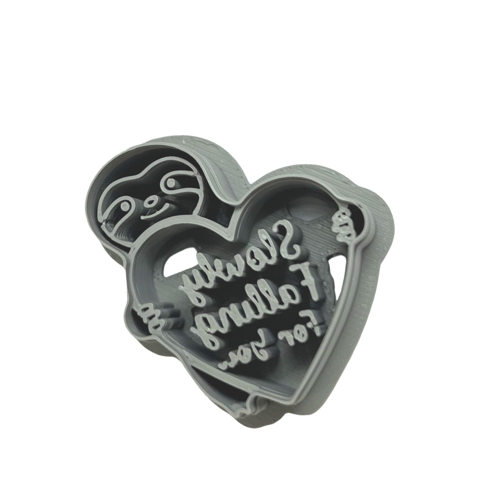 Sloth with Heart Message Polymer Clay Cutter for Earrings