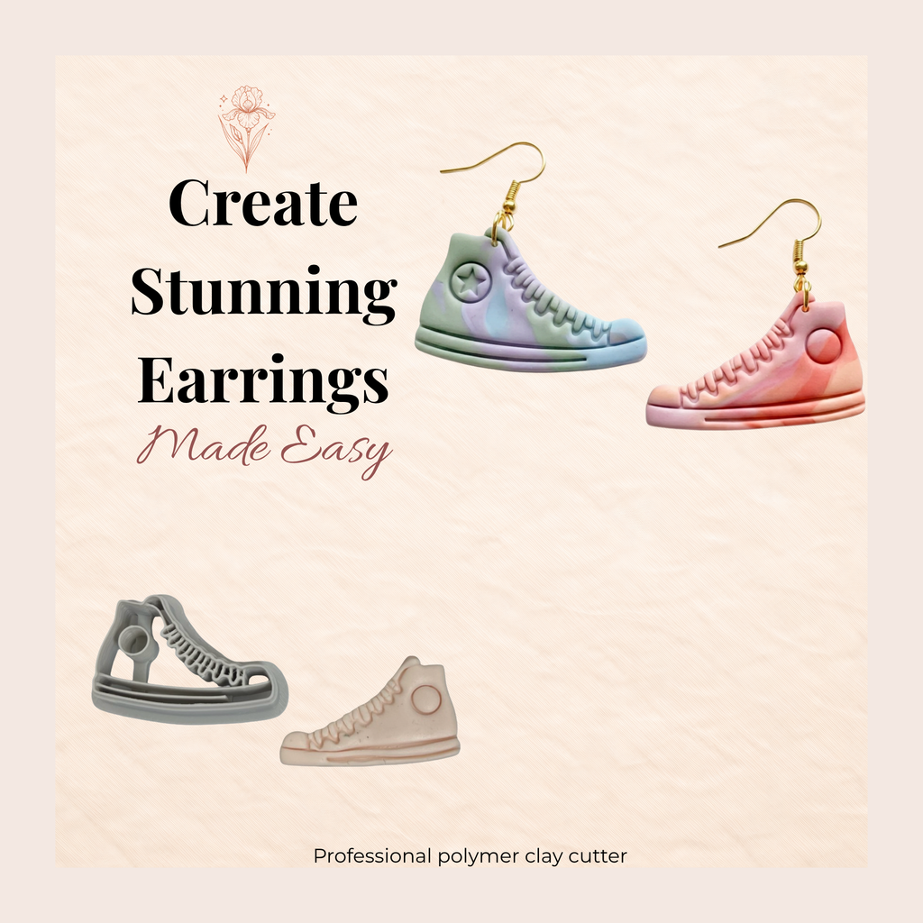 Sneakers Polymer Clay Cutter Set | 3D Printed Trainer Clay Earring Cutter | Mirror Sneaker Clay Tool | Streetwear Jewellery Making