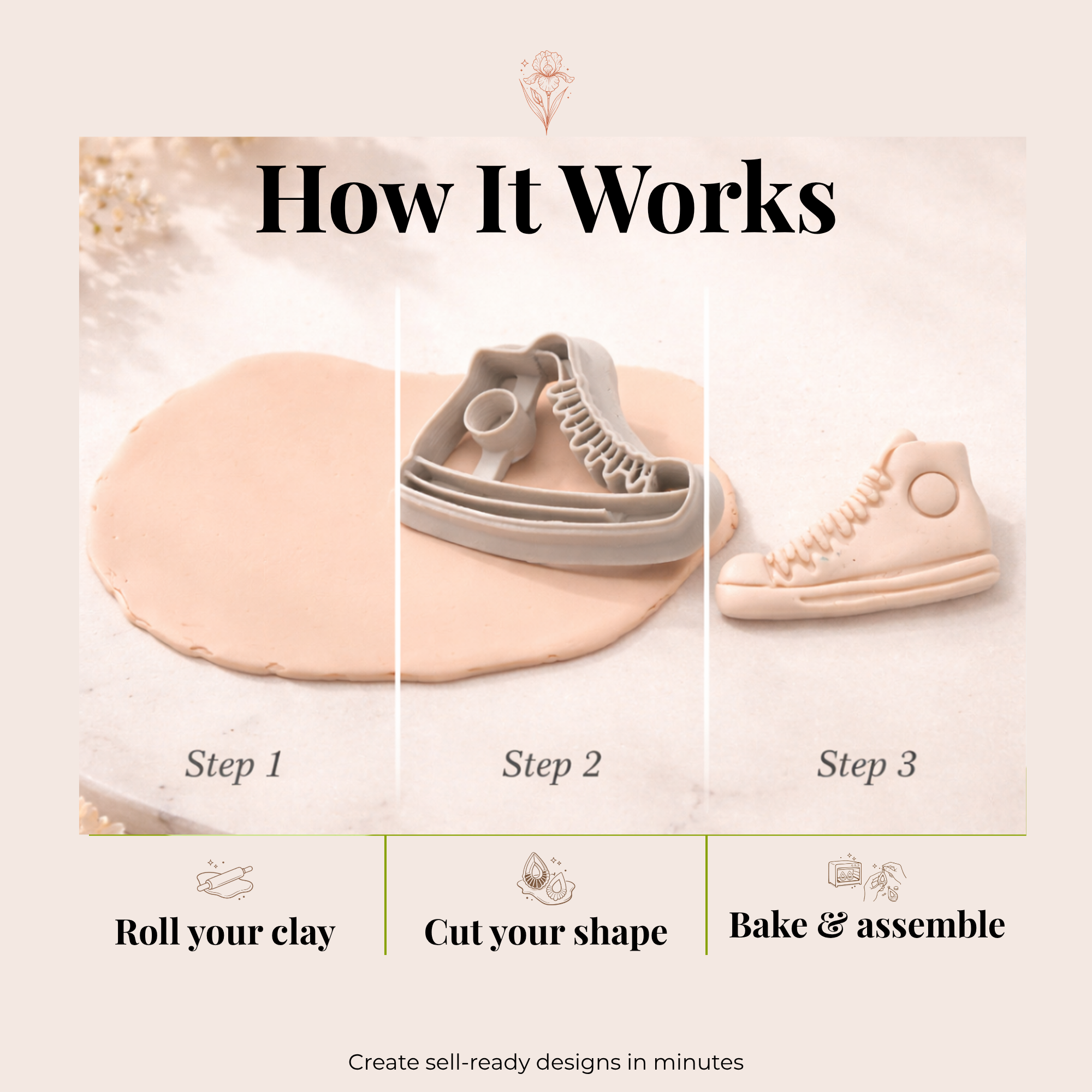 Sneakers Polymer Clay Cutter Set | 3D Printed Trainer Clay Earring Cutter | Mirror Sneaker Clay Tool | Streetwear Jewellery Making