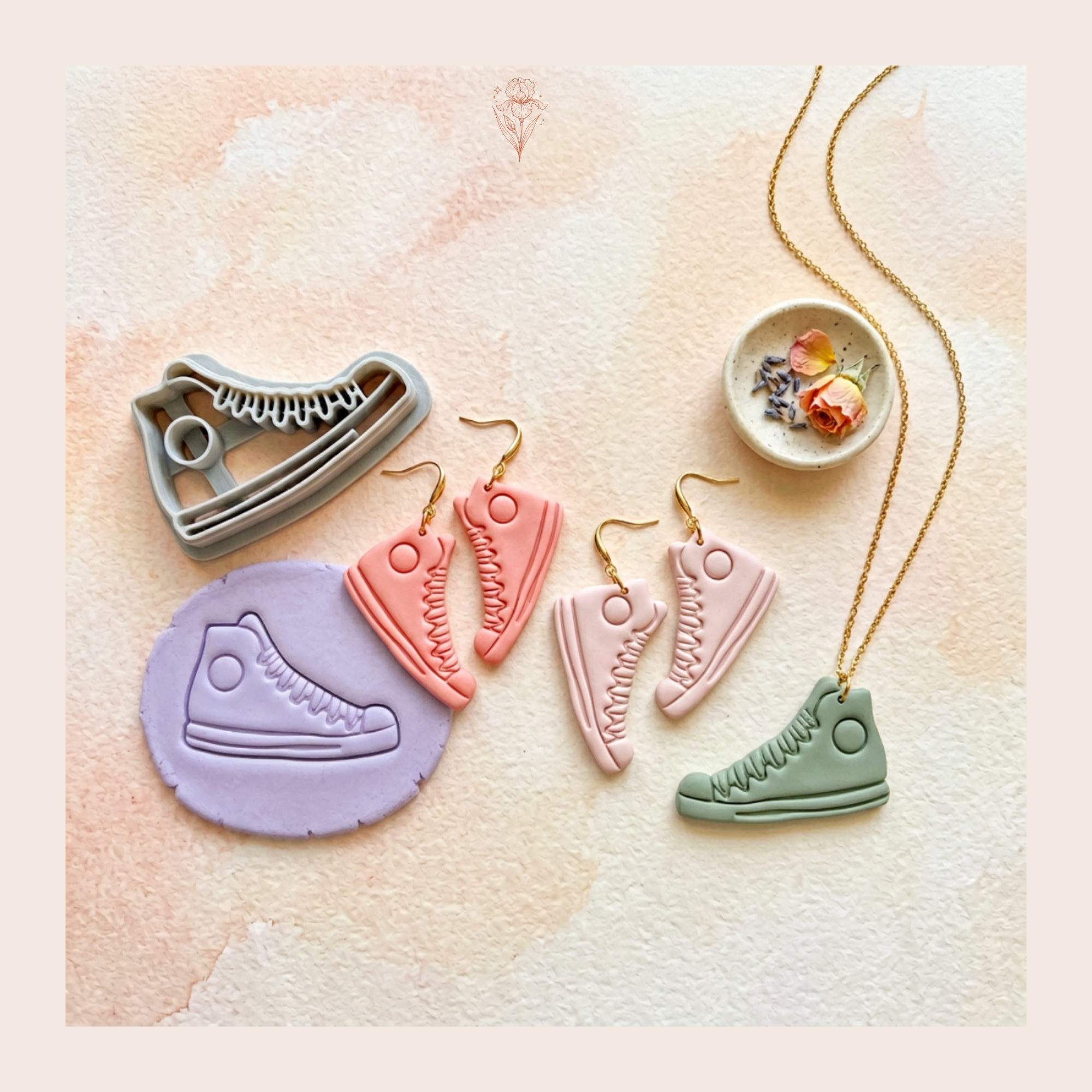 Sneakers Polymer Clay Cutter Set | 3D Printed Trainer Clay Earring Cutter | Mirror Sneaker Clay Tool | Streetwear Jewellery Making