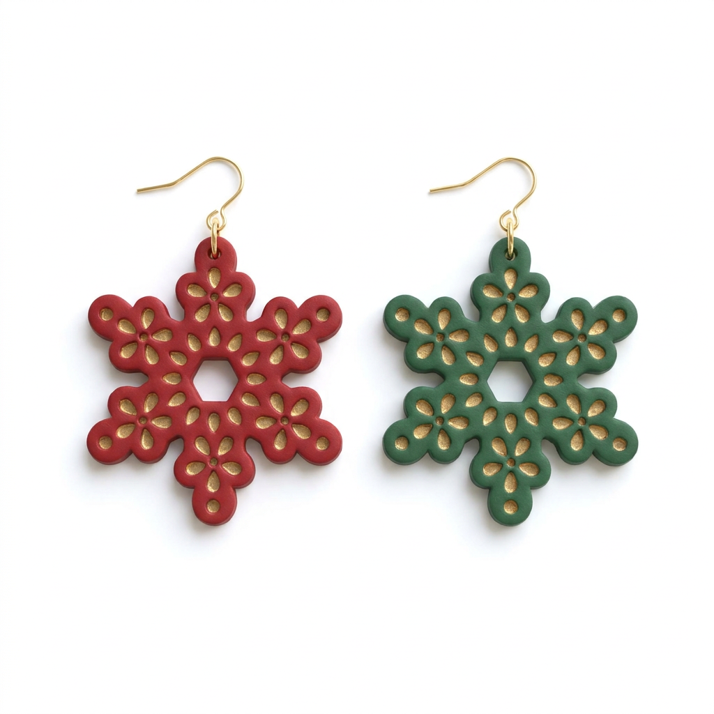 Snow Petal Polymer Clay Cutter | Winter Floral Earring Tool