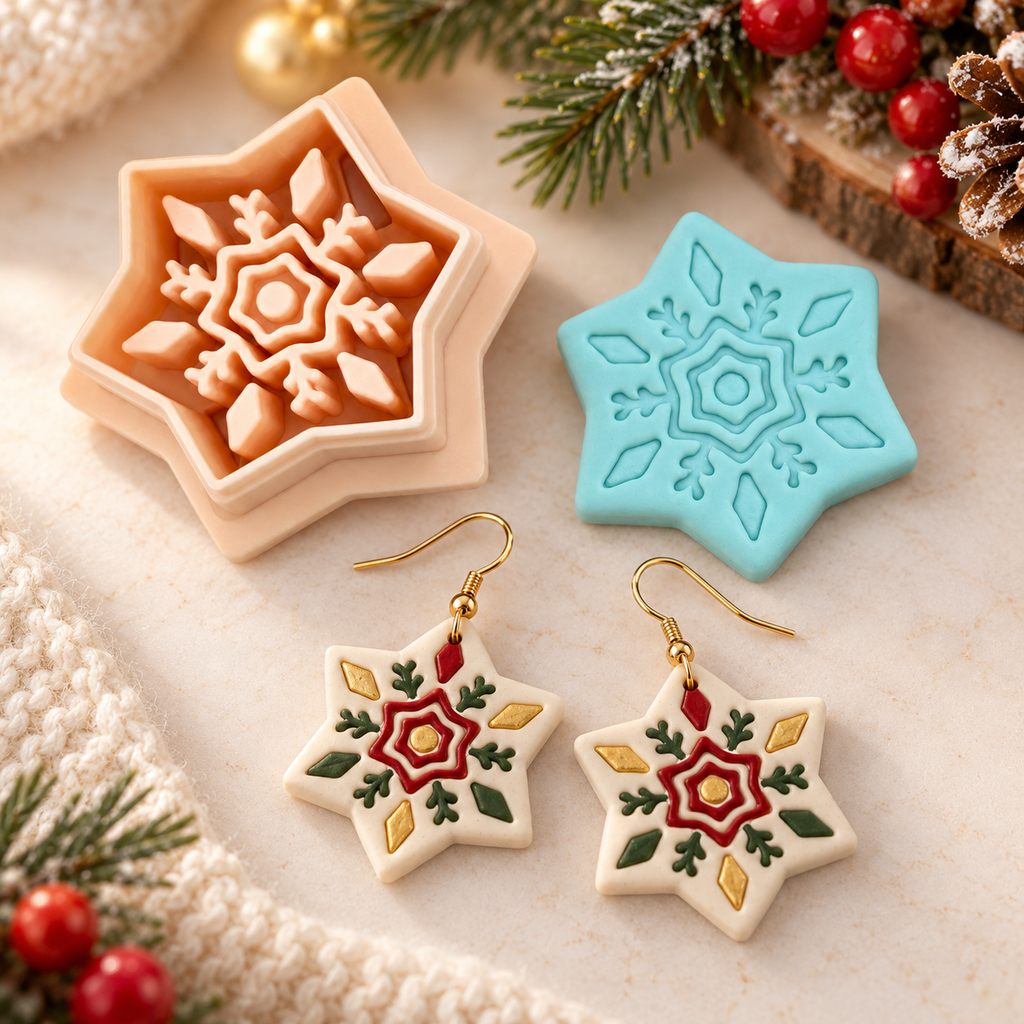 Snowflake 5 Polymer Clay Cutter | Winter Earring Tool