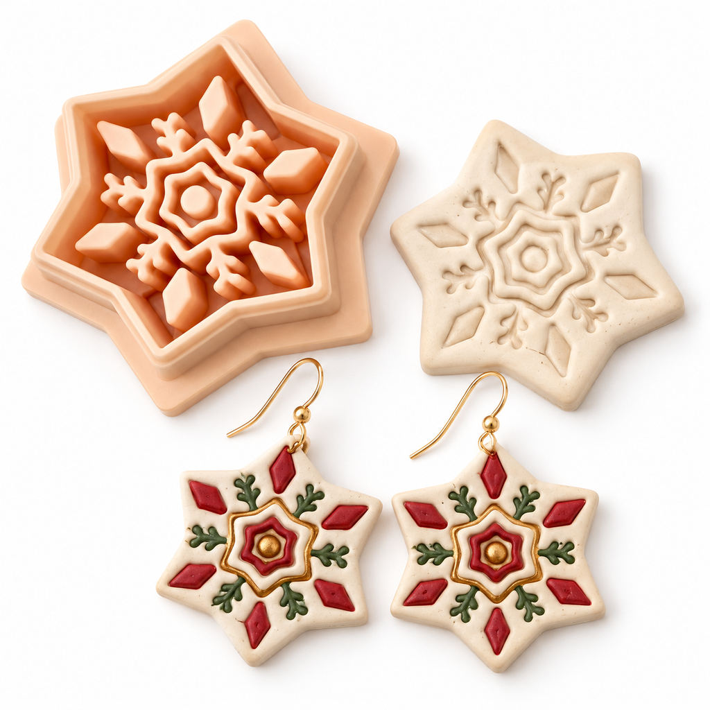 Snowflake 5 Polymer Clay Cutter | Winter Earring Tool