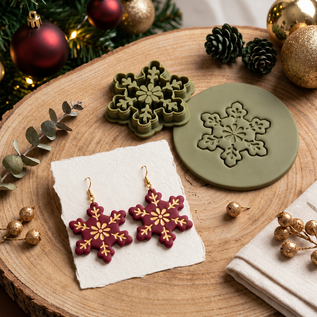 Snowflake Bloom Polymer Clay Cutter | Winter Earring Tool