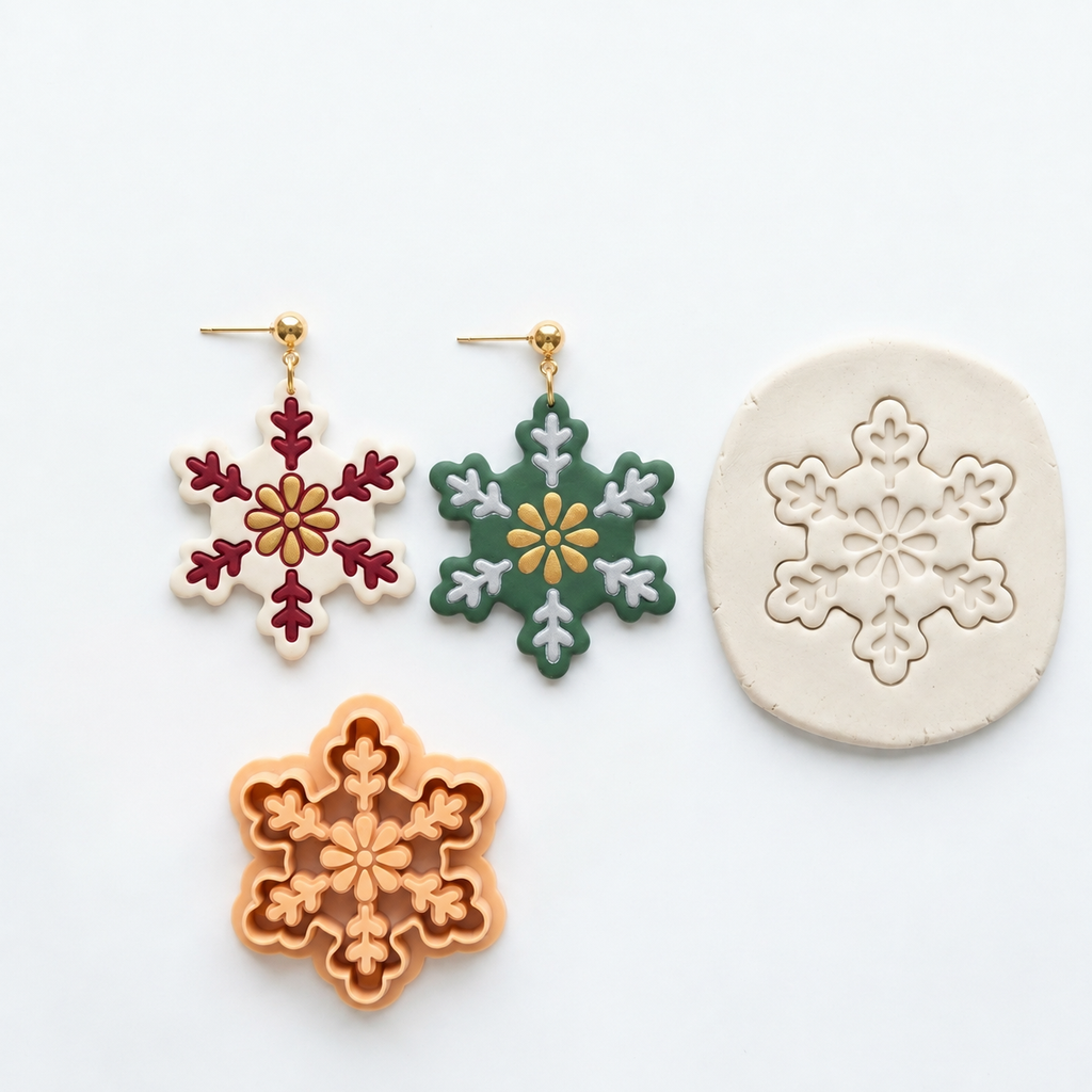 Snowflake Bloom Polymer Clay Cutter | Winter Earring Tool