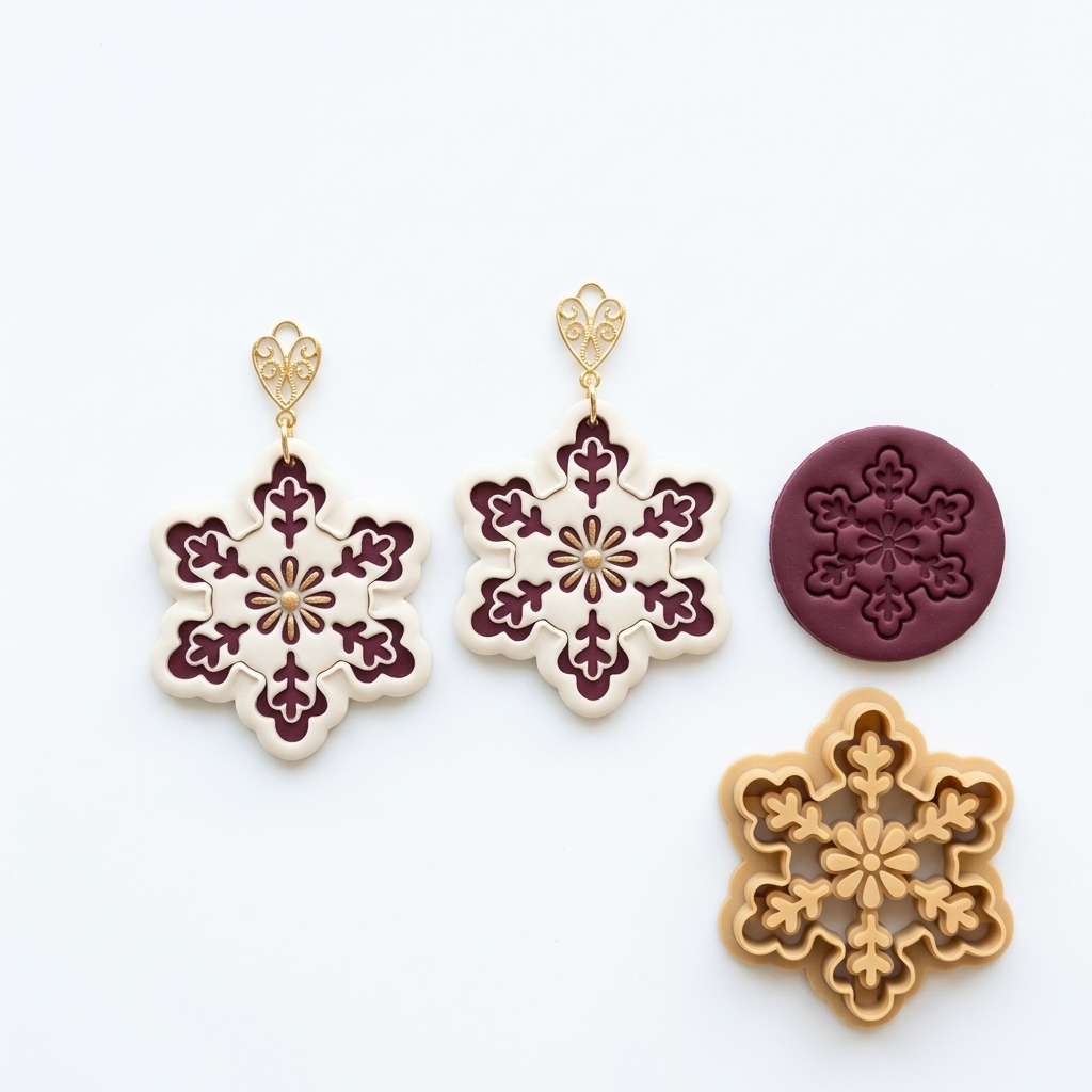 Snowflake Bloom Polymer Clay Cutter | Winter Earring Tool
