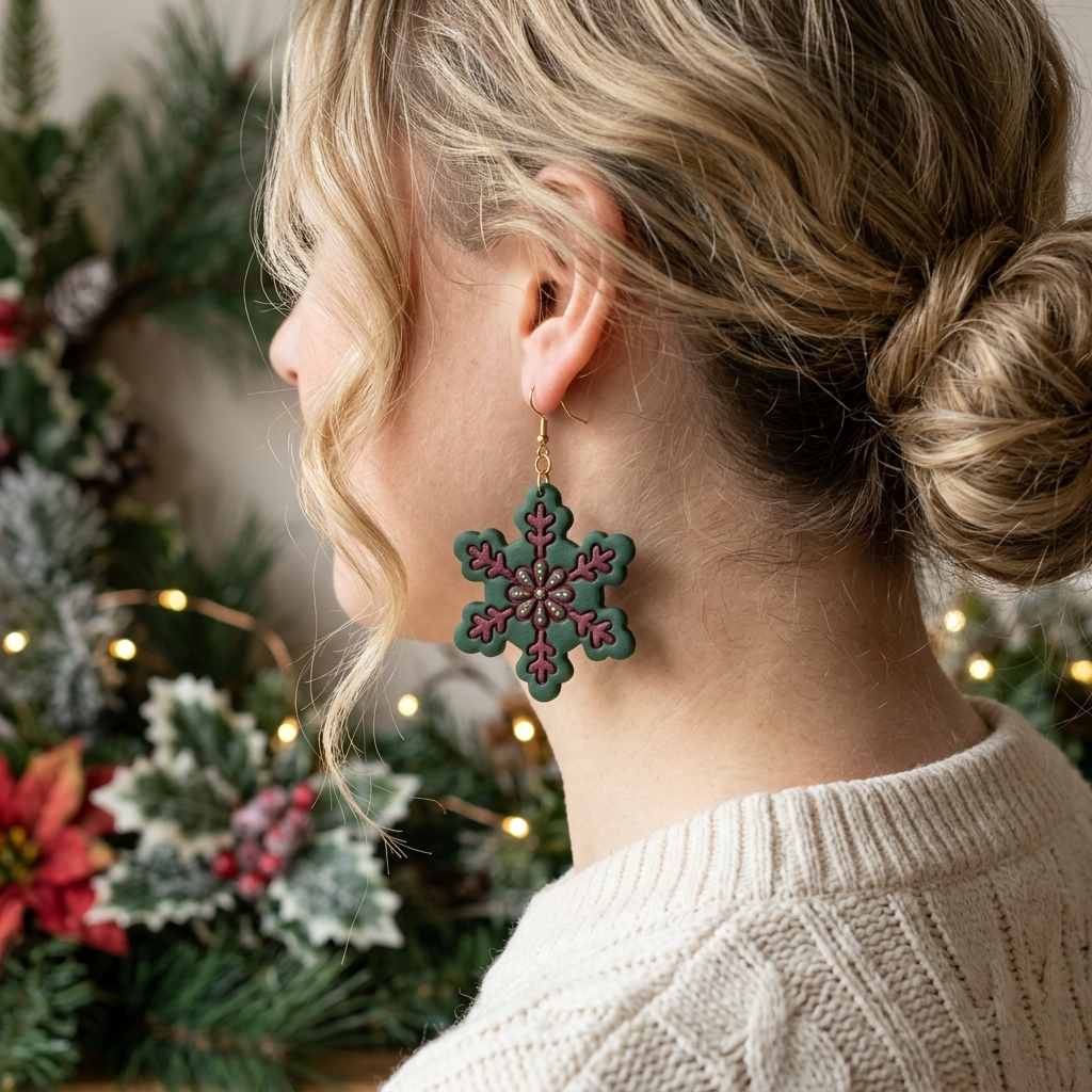 Snowflake Bloom Polymer Clay Cutter | Winter Earring Tool
