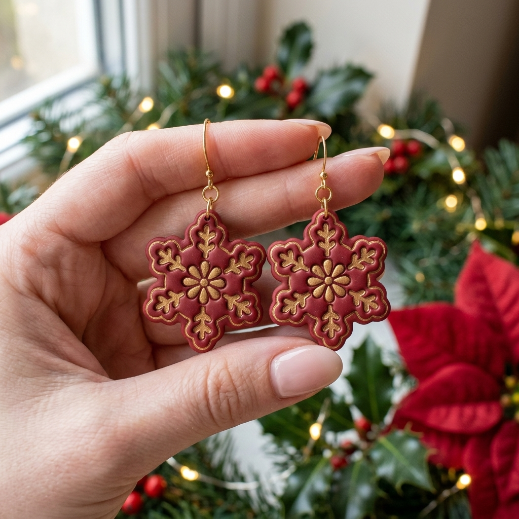 Snowflake Bloom Polymer Clay Cutter | Winter Earring Tool