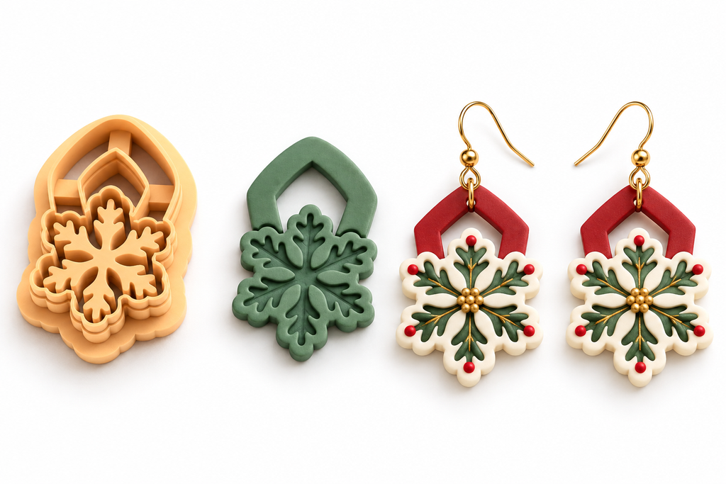 Snowflake Earring 1 Polymer Clay Cutter | Winter Earring Tool