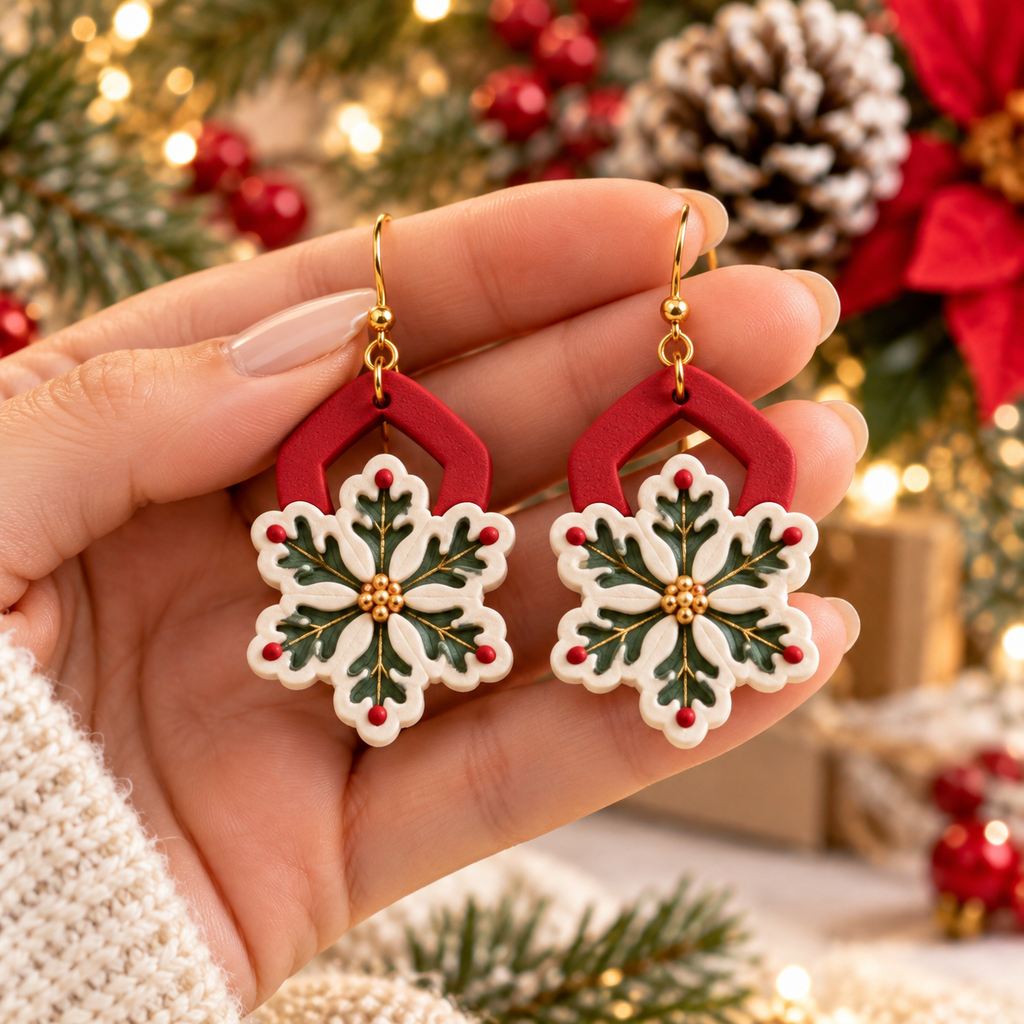 Snowflake Earring 1 Polymer Clay Cutter | Winter Earring Tool