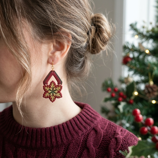 Snowflake Earring 2 Polymer Clay Cutter | Winter Earring Tool