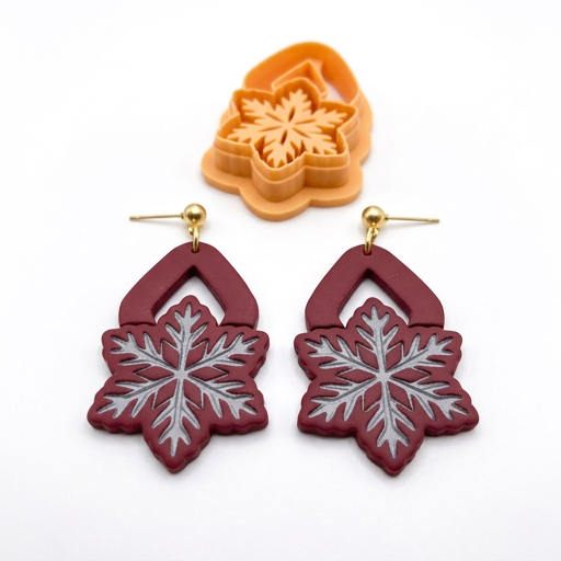 Snowflake Earring 2 Polymer Clay Cutter | Winter Earring Tool