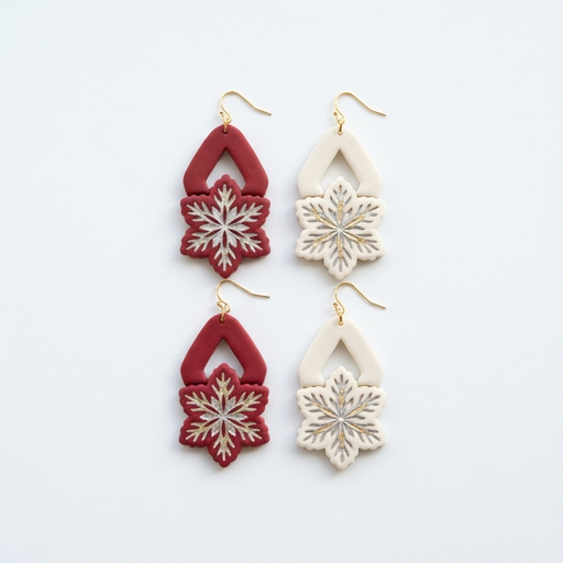 Snowflake Earring 2 Polymer Clay Cutter | Winter Earring Tool