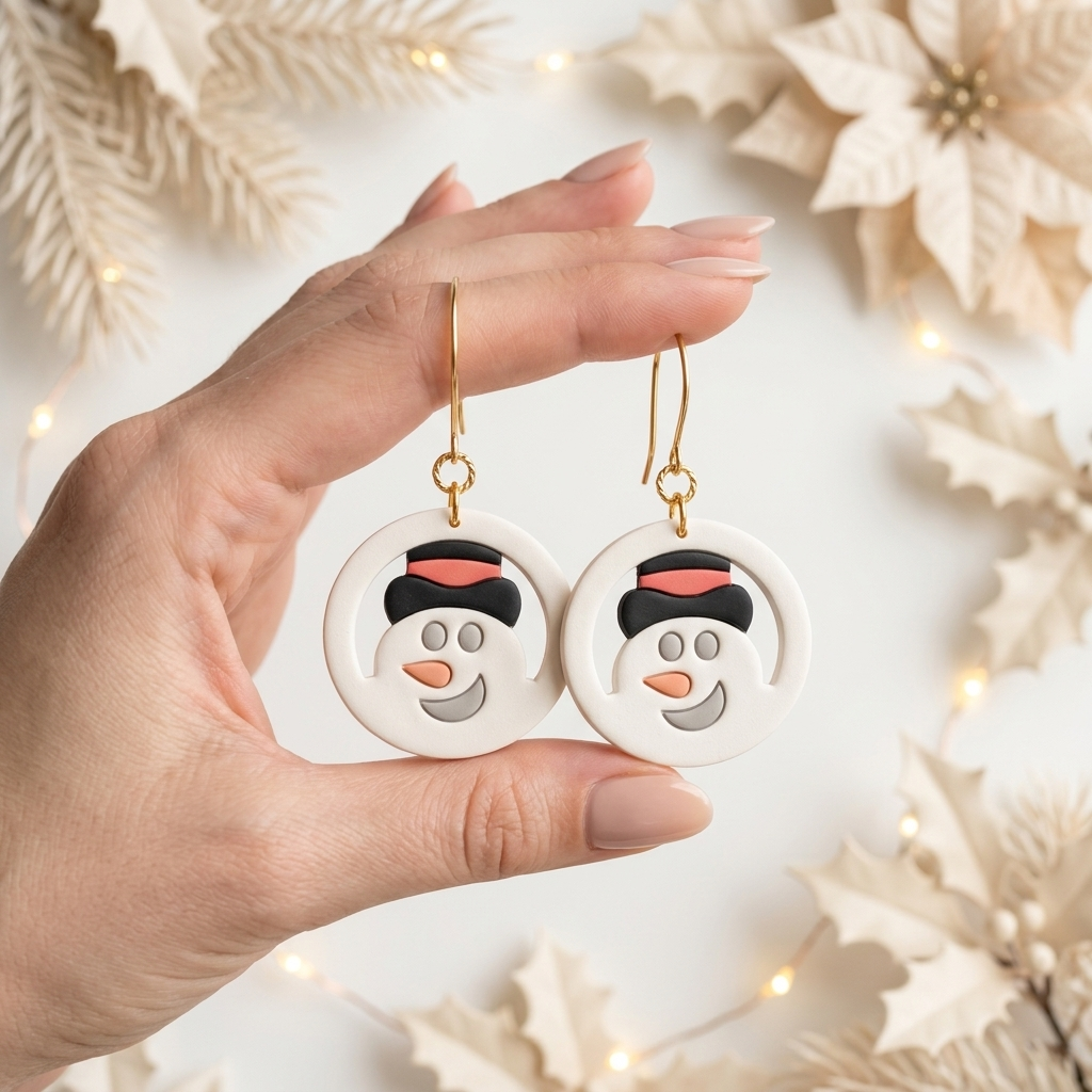 Snowman Ball Christmas Toy Polymer Clay Cutter | Festive Earring Tool