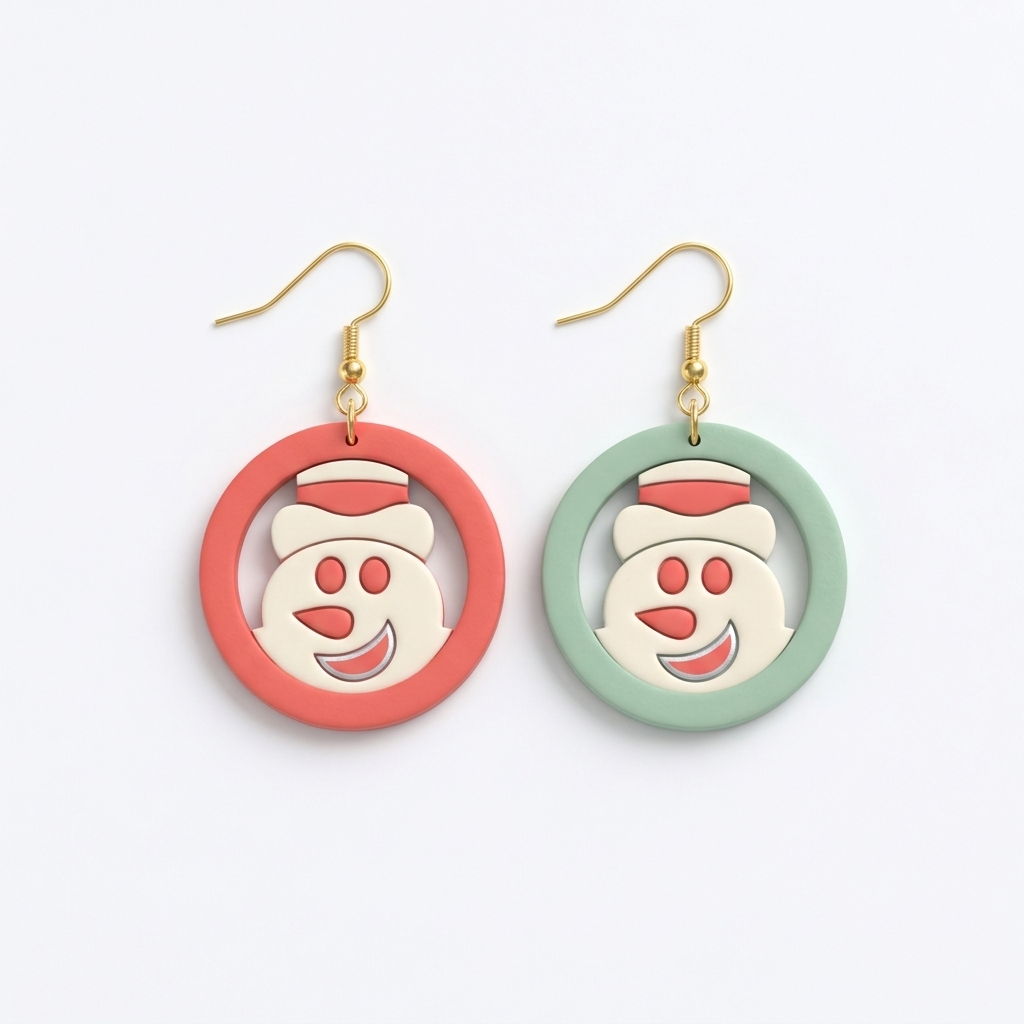 Snowman Ball Christmas Toy Polymer Clay Cutter | Festive Earring Tool