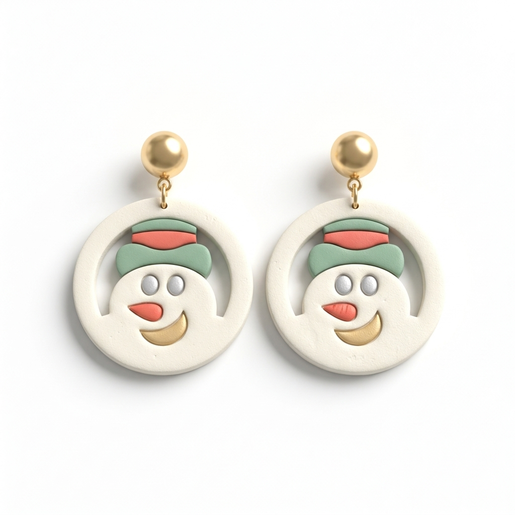 Snowman Ball Christmas Toy Polymer Clay Cutter | Festive Earring Tool