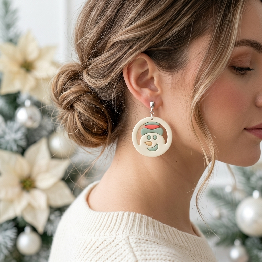 Snowman Ball Christmas Toy Polymer Clay Cutter | Festive Earring Tool