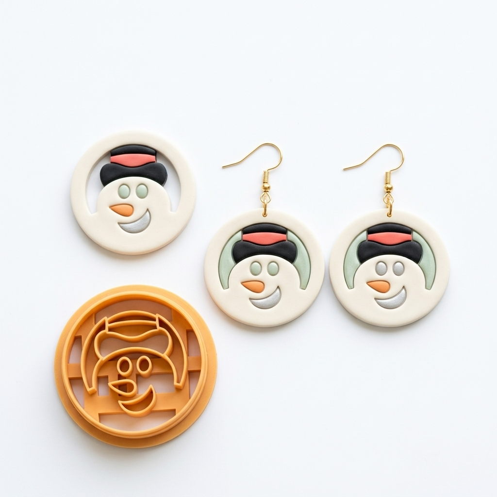 Snowman Ball Christmas Toy Polymer Clay Cutter | Festive Earring Tool