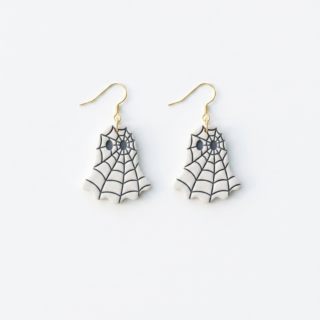 Spiderweb Ghost Polymer Clay Cutter | Cute Halloween Earring Tool