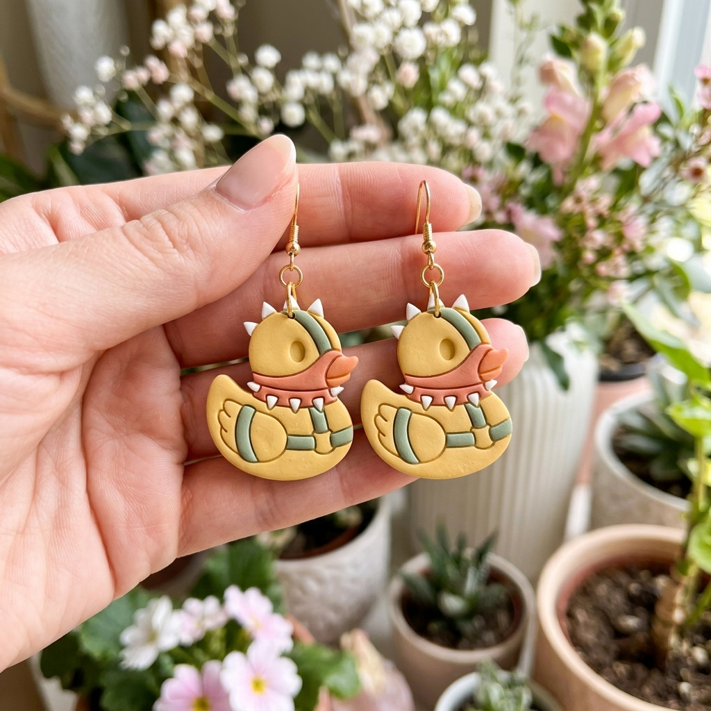 Spiked Collar Duck Polymer Clay Cutter | Edgy Cute Earring Tool
