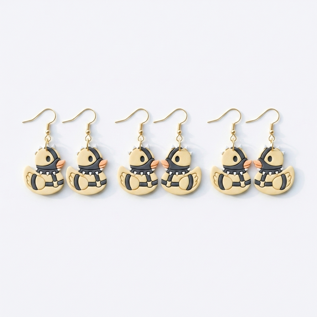 Spiked Collar Duck Polymer Clay Cutter | Edgy Cute Earring Tool