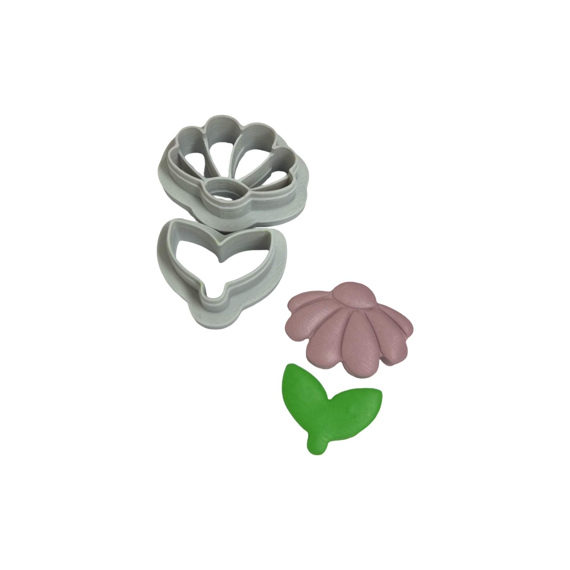 Spring Daisy and Stem Polymer Clay Cutter Set for Earrings