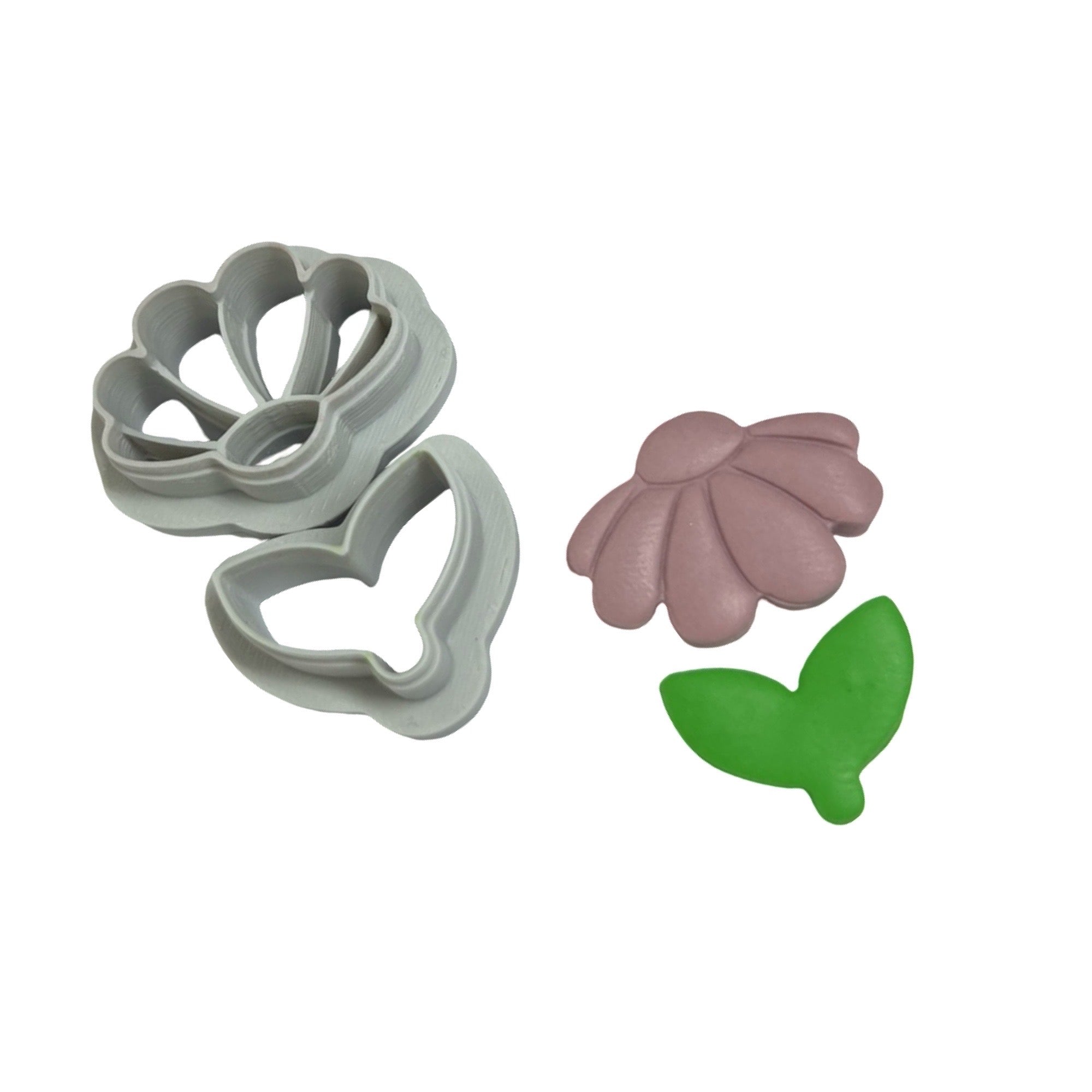 Spring Daisy and Stem Polymer Clay Cutter Set for Earrings