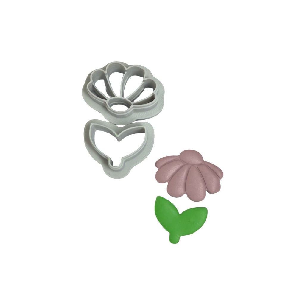 Spring Daisy and Stem Polymer Clay Cutter Set for Earrings
