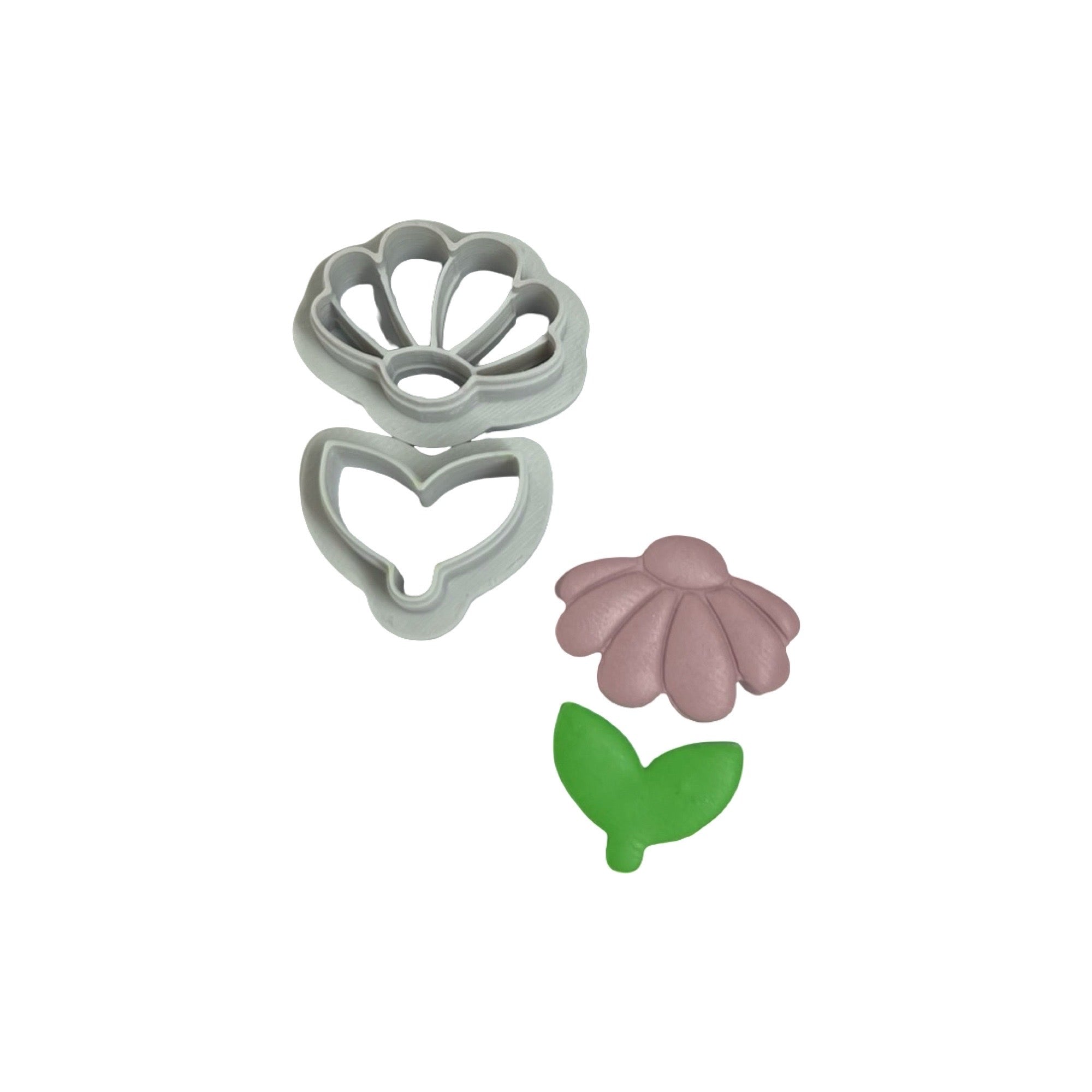 Spring Daisy and Stem Polymer Clay Cutter Set for Earrings