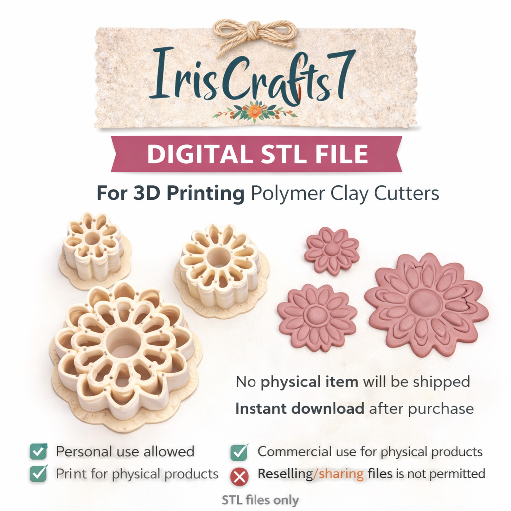Spring Flower Polymer Clay Cutter STL File