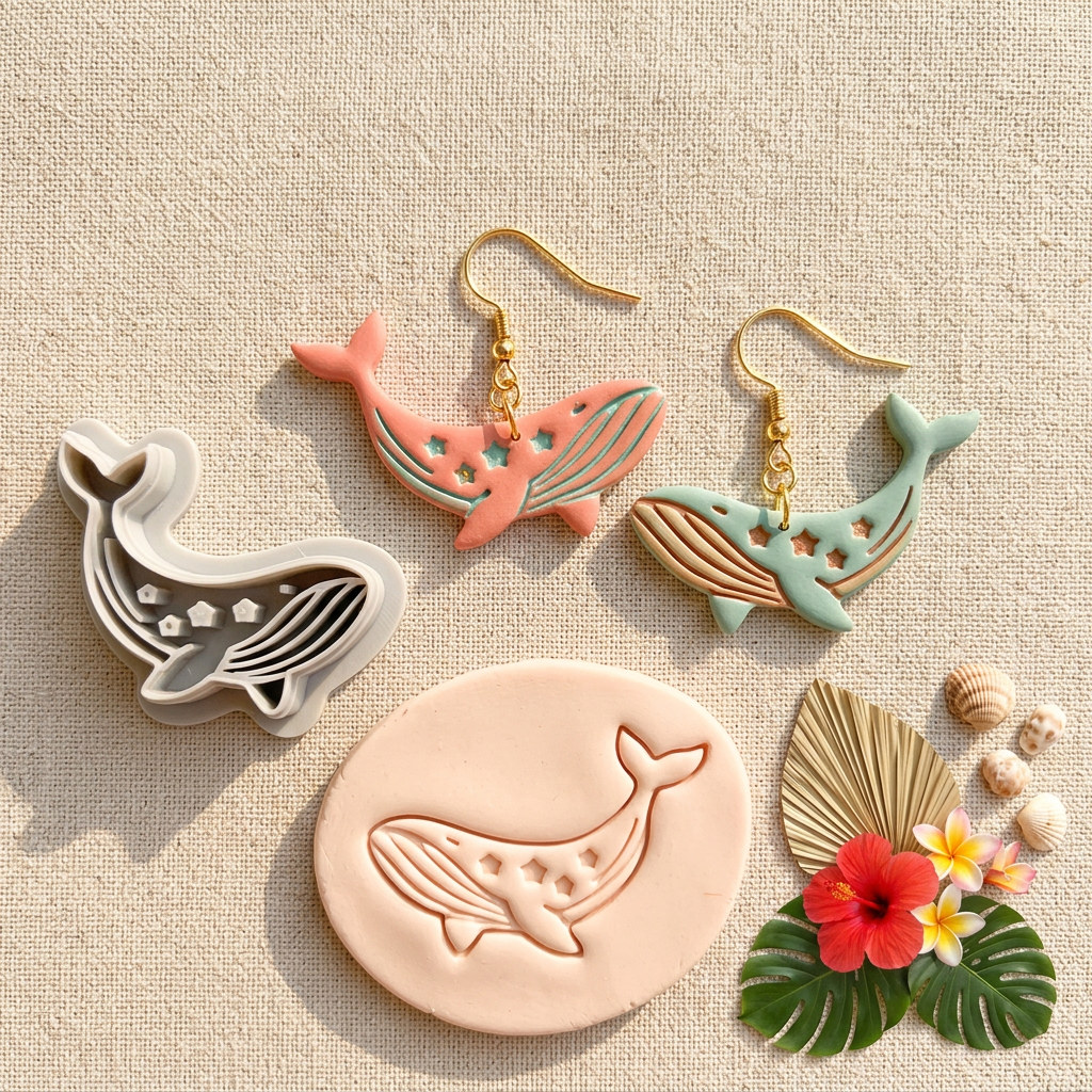 Star Whale Polymer Clay Cutter | Celestial Ocean Earring Tool