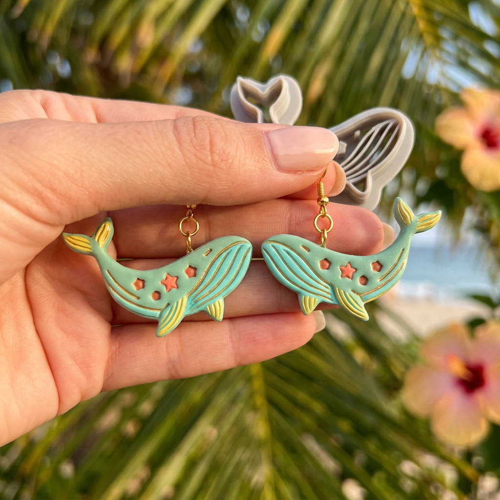 Star Whale Polymer Clay Cutter | Celestial Ocean Earring Tool