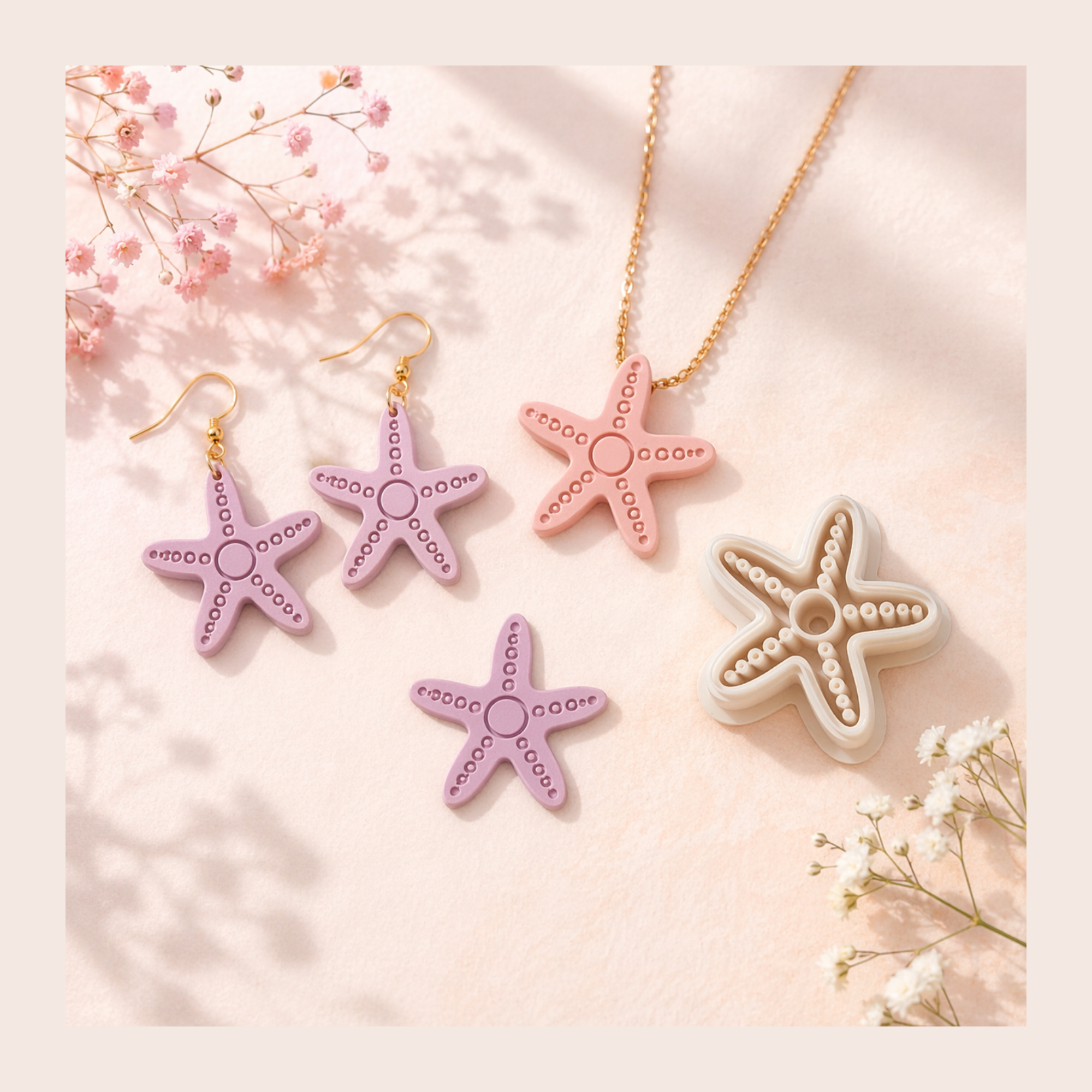 Starfish Polymer Clay Cutter | 3D Printed Star Clay Earring Cutter | Sea Ocean Shape Cutter for Clay Jewellery Making | Clay Earring Tool
