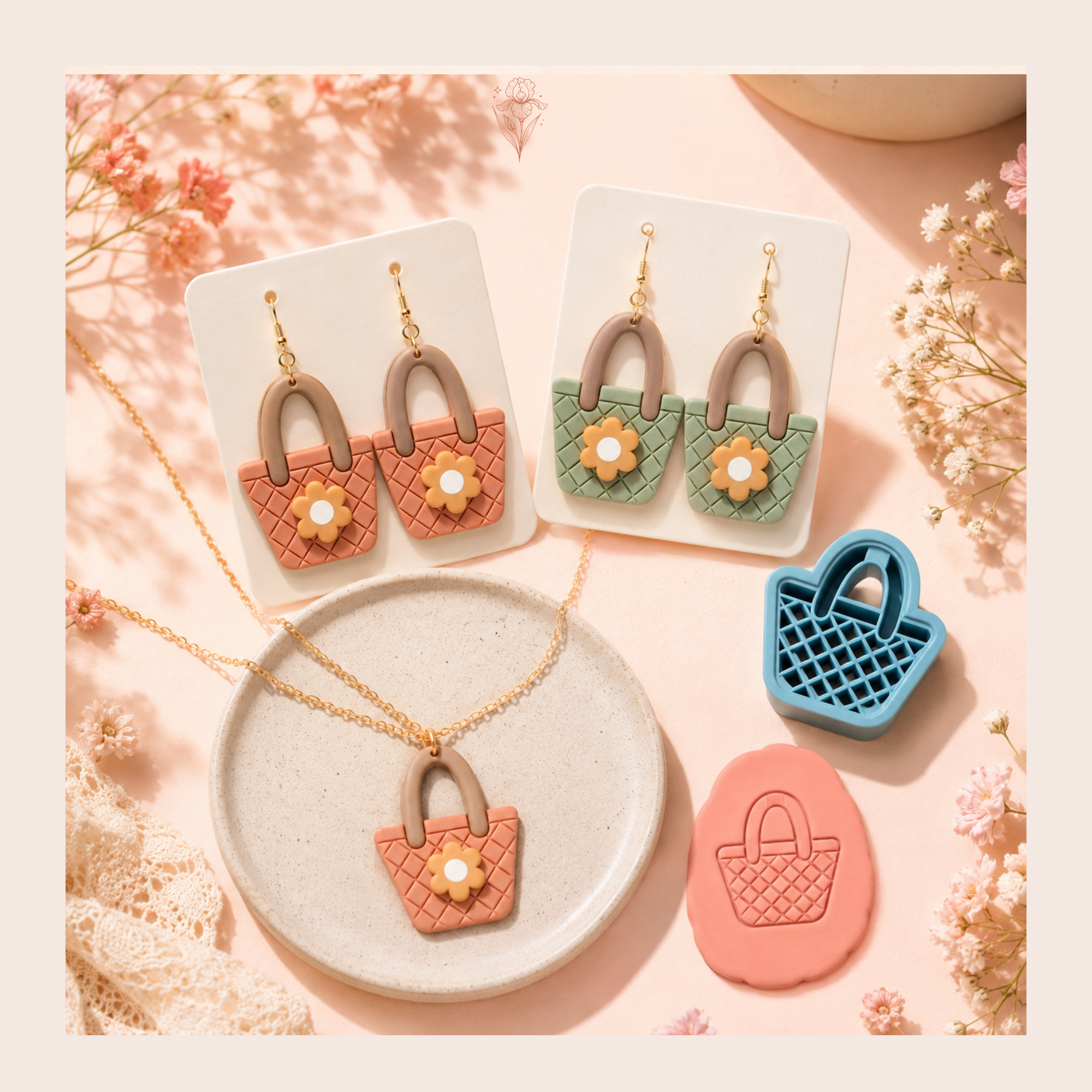 Summer Bag Polymer Clay Cutter | 25–40mm | Bag Shape Clay Cutter | Earring Jewellery Making Tool