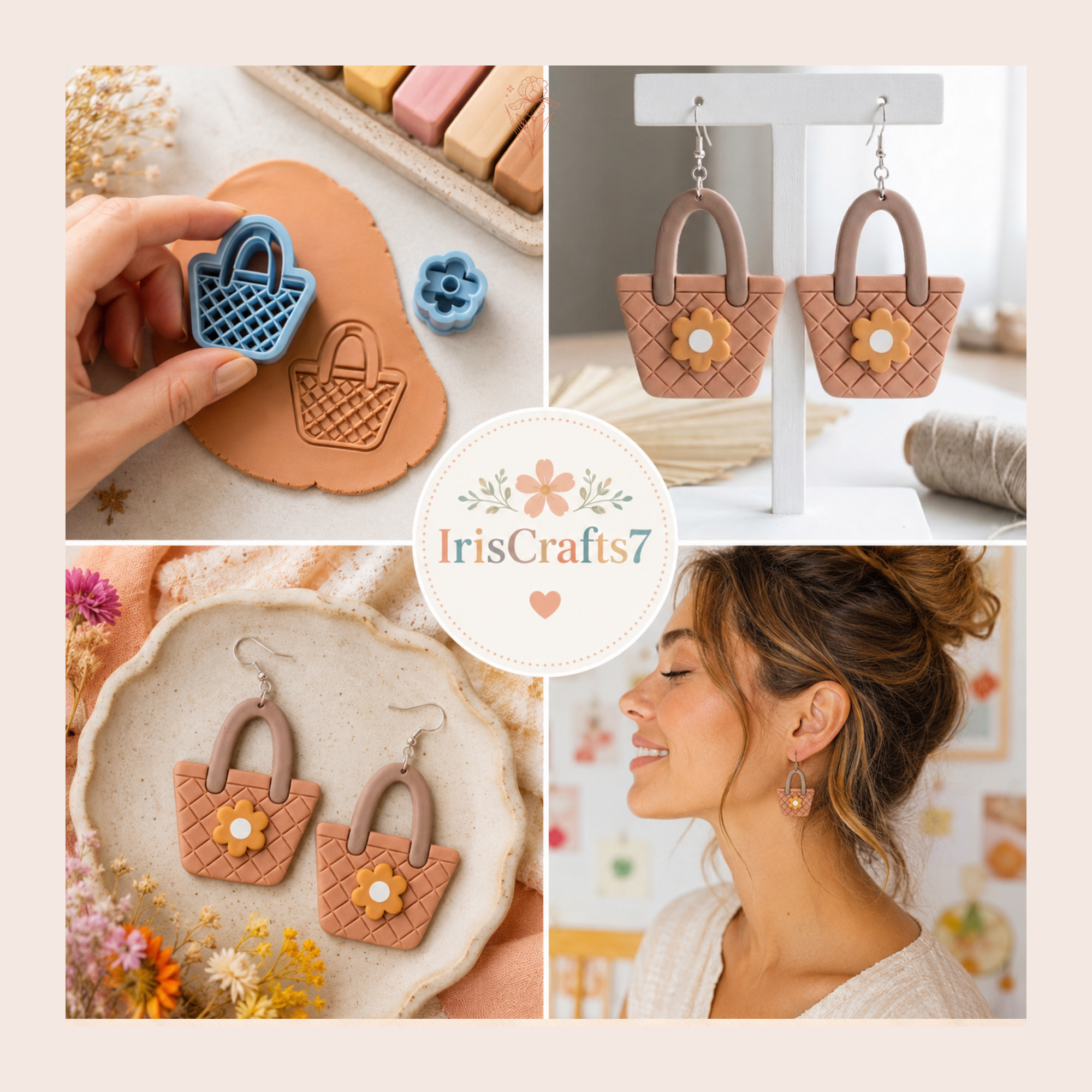 Summer Bag Polymer Clay Cutter | 25–40mm | Bag Shape Clay Cutter | Earring Jewellery Making Tool