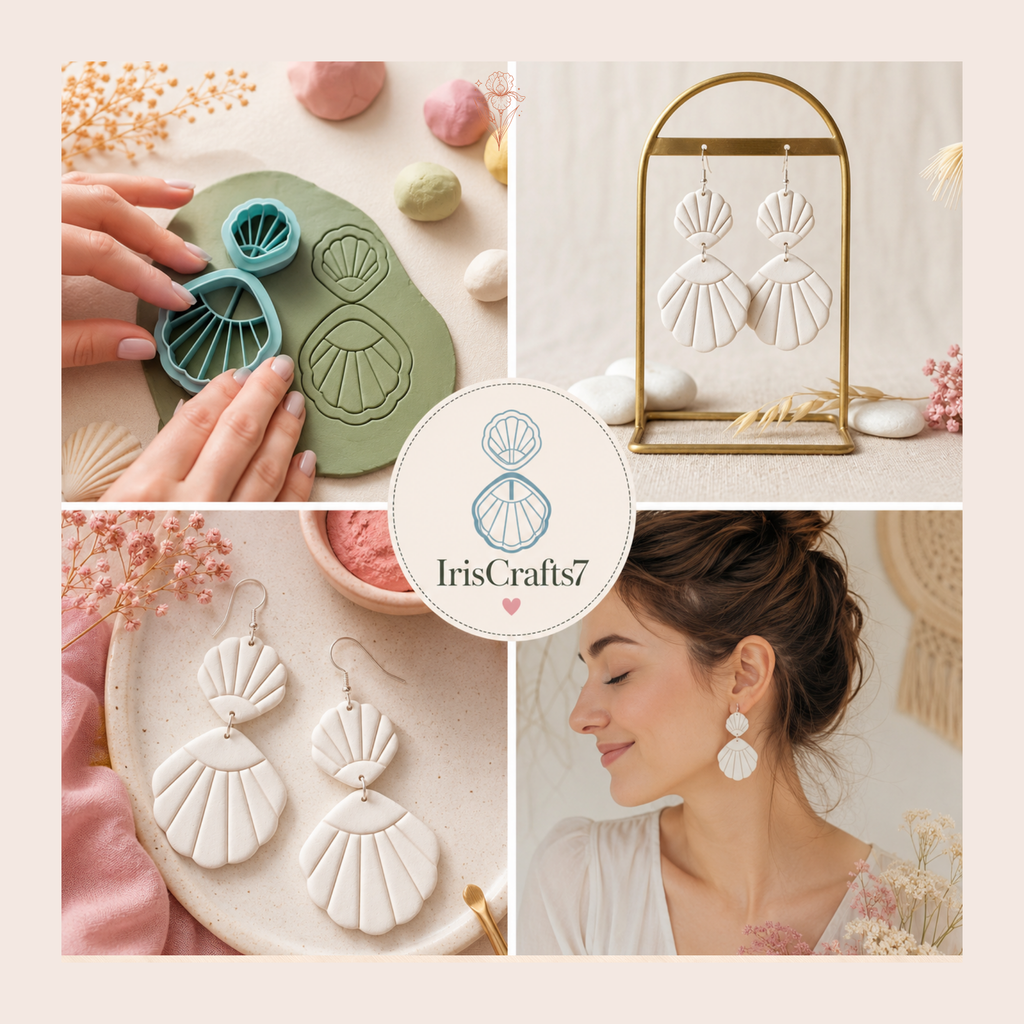 Sun Shell Polymer Clay Cutter | 35–50mm | Sun Shell Shape Clay Cutter | Earring Jewellery Making Tool
