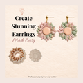 Sunflower 2 Polymer Clay Cutter | 3D Printed Floral Clay Earring Cutter | Boho Sunflower Clay Tool | Flower Jewellery Making