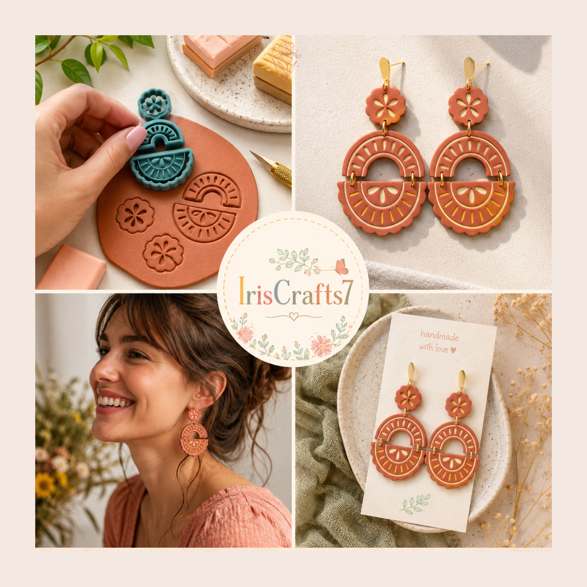 Sunlace Polymer Clay Cutter Set | 35–55mm | Sun Lace Shape Clay Cutter | Earring Jewellery Making Tool