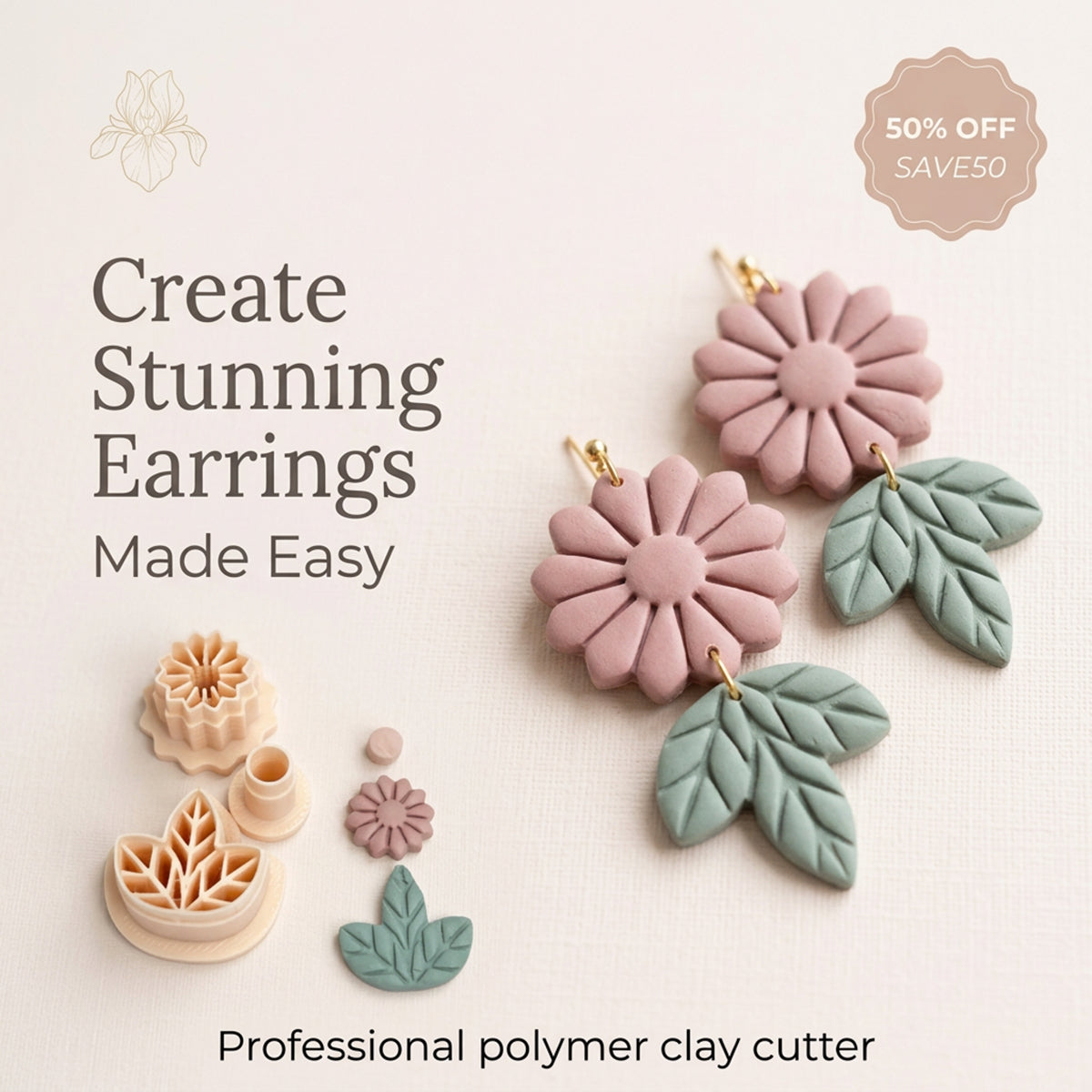 Sunny Leaf Polymer Clay Cutter Set