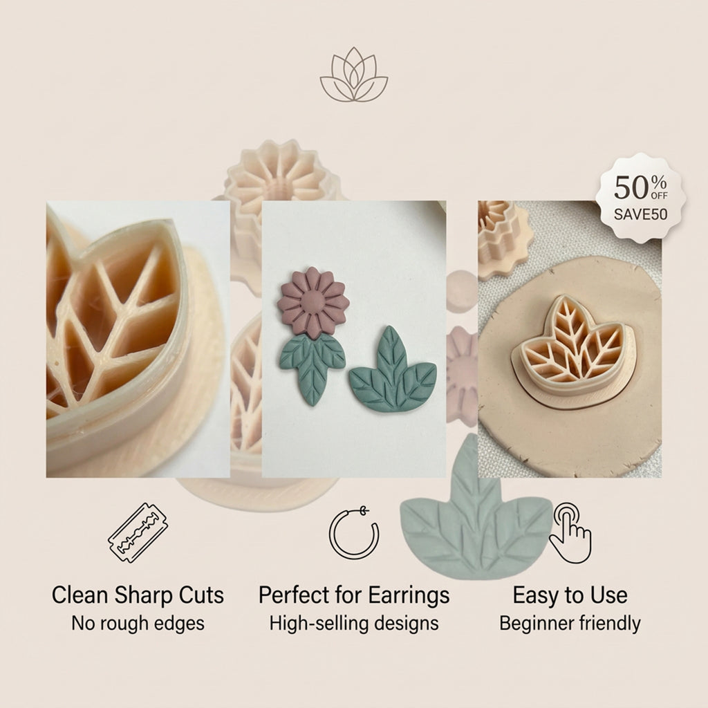 Sunny Leaf Polymer Clay Cutter Set