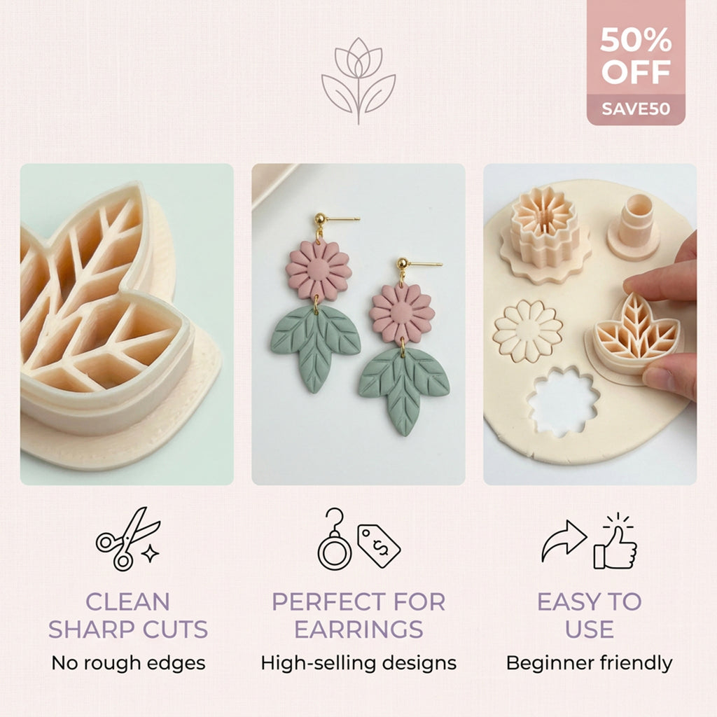 Sunny Leaf Polymer Clay Cutter Set