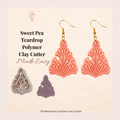 Sweet Pea Teardrop Polymer Clay Cutter 30-50mm | Floral Jewellery | IrisCrafts7