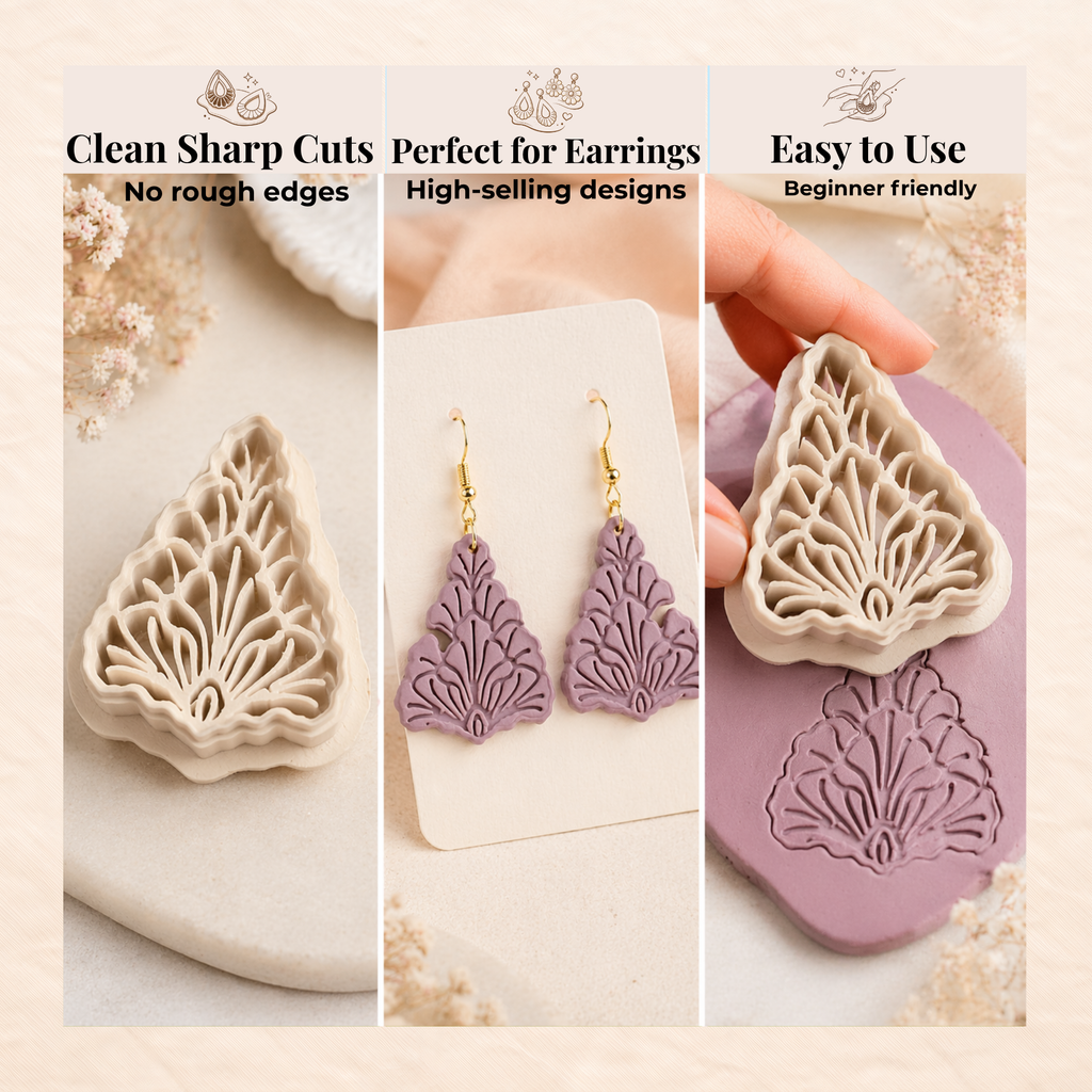 Sweet Pea Teardrop Polymer Clay Cutter 30-50mm | Floral Jewellery | IrisCrafts7
